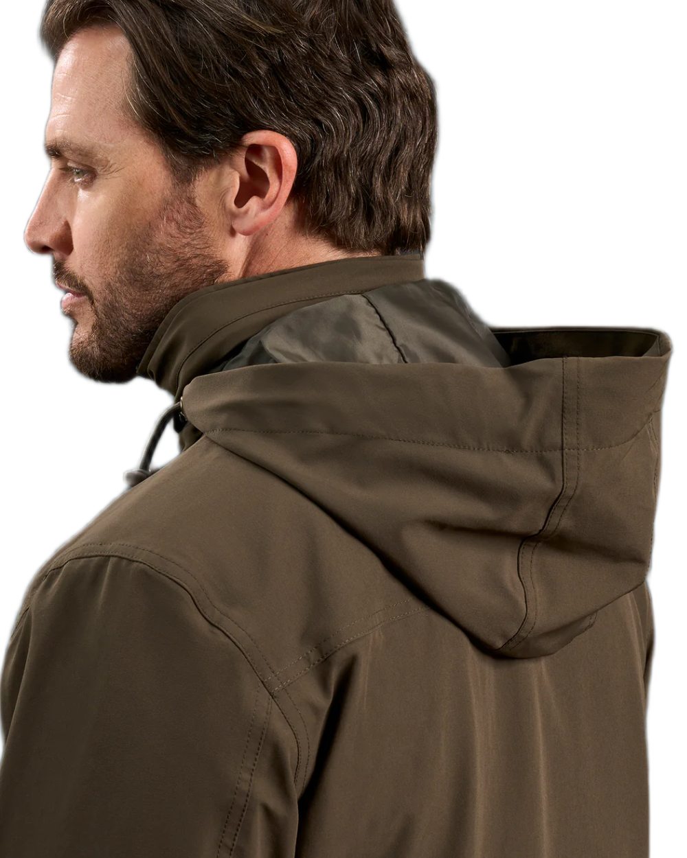 Olive coloured Alan Paine Mens Dunswell Field Coat on white background