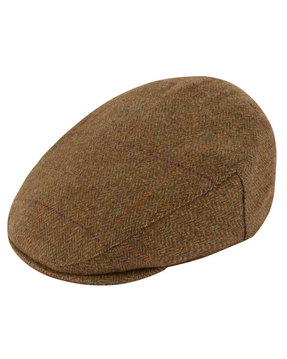 Birch coloured Alan Paine Rutland Waterproof Tweed Flat Cap on white background
