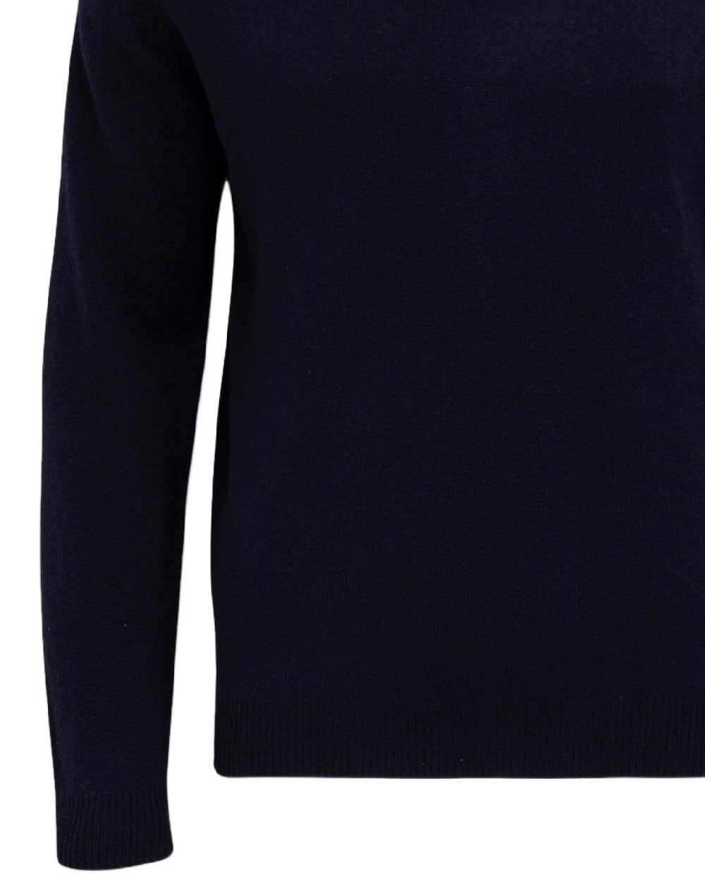 Navy coloured Alan Paine Streetly Lambswool V Neck Jumper on white background