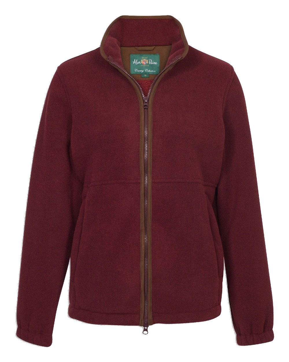 Bordeaux Coloured Alan Paine Aylsham Ladies Fleece Jacket On A White Background