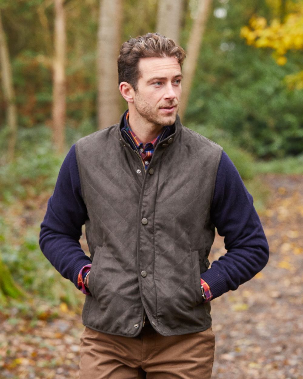 Alan Paine Felwell Mens Gilet in Olive