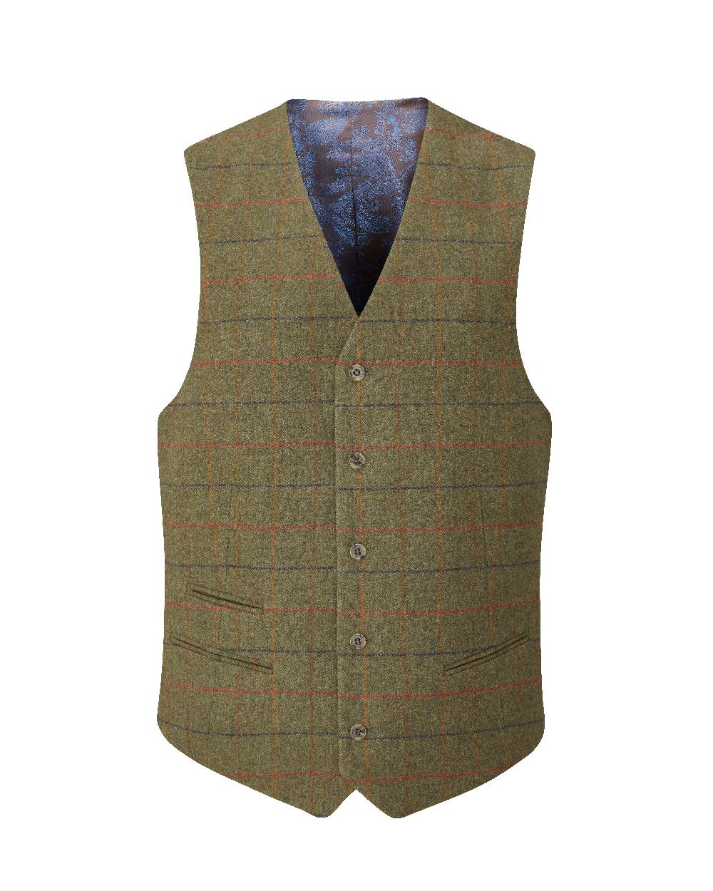 Alan Paine Surrey Mens Tweed Lined Waistcoat in Meadow 