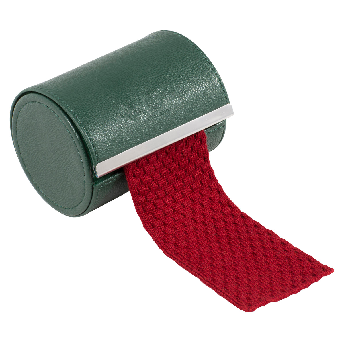 Red coloured Alan Paine Ripon Knitted Tie on white background