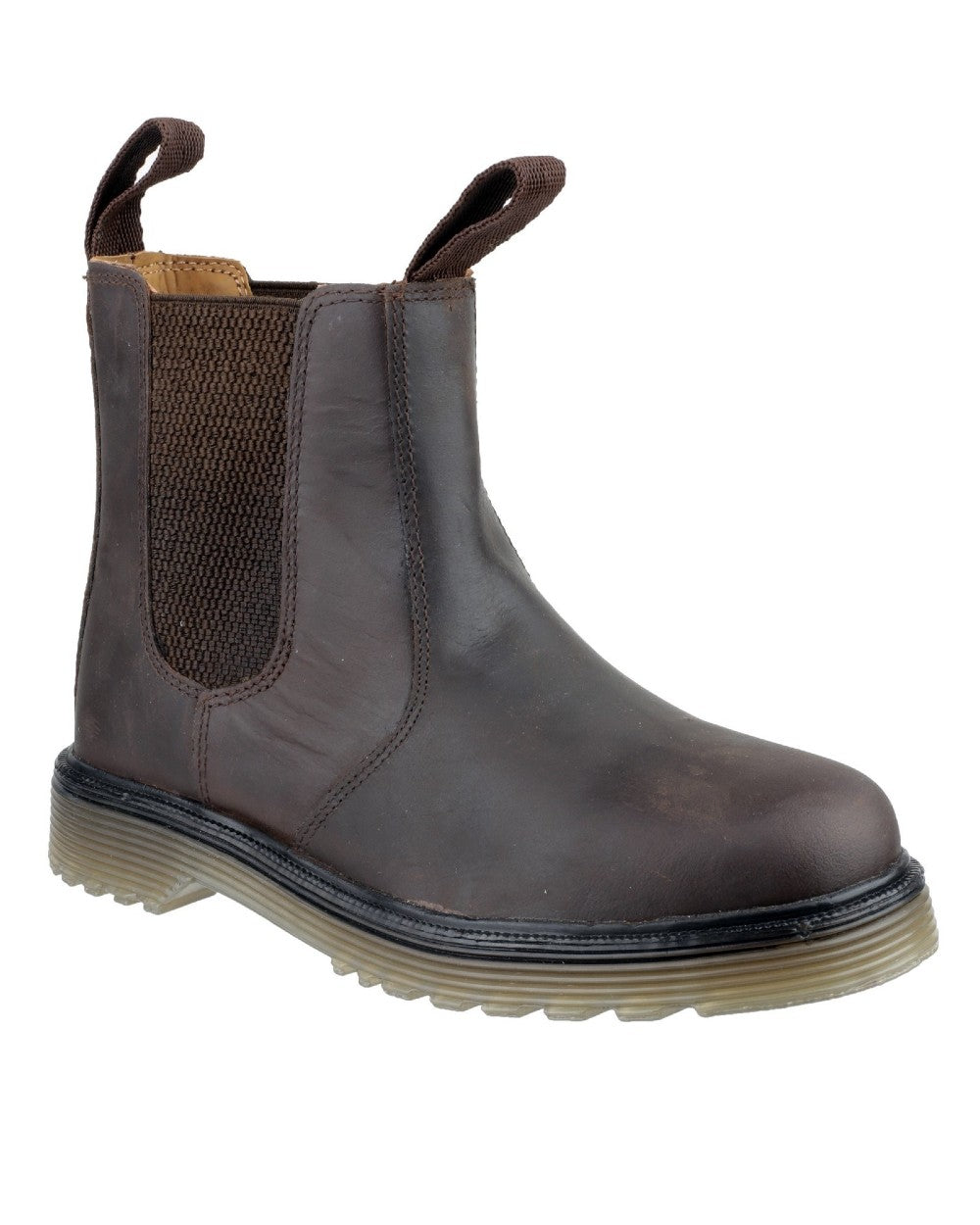 Brown coloured Amblers Chelmsford Dealer Boots on white background