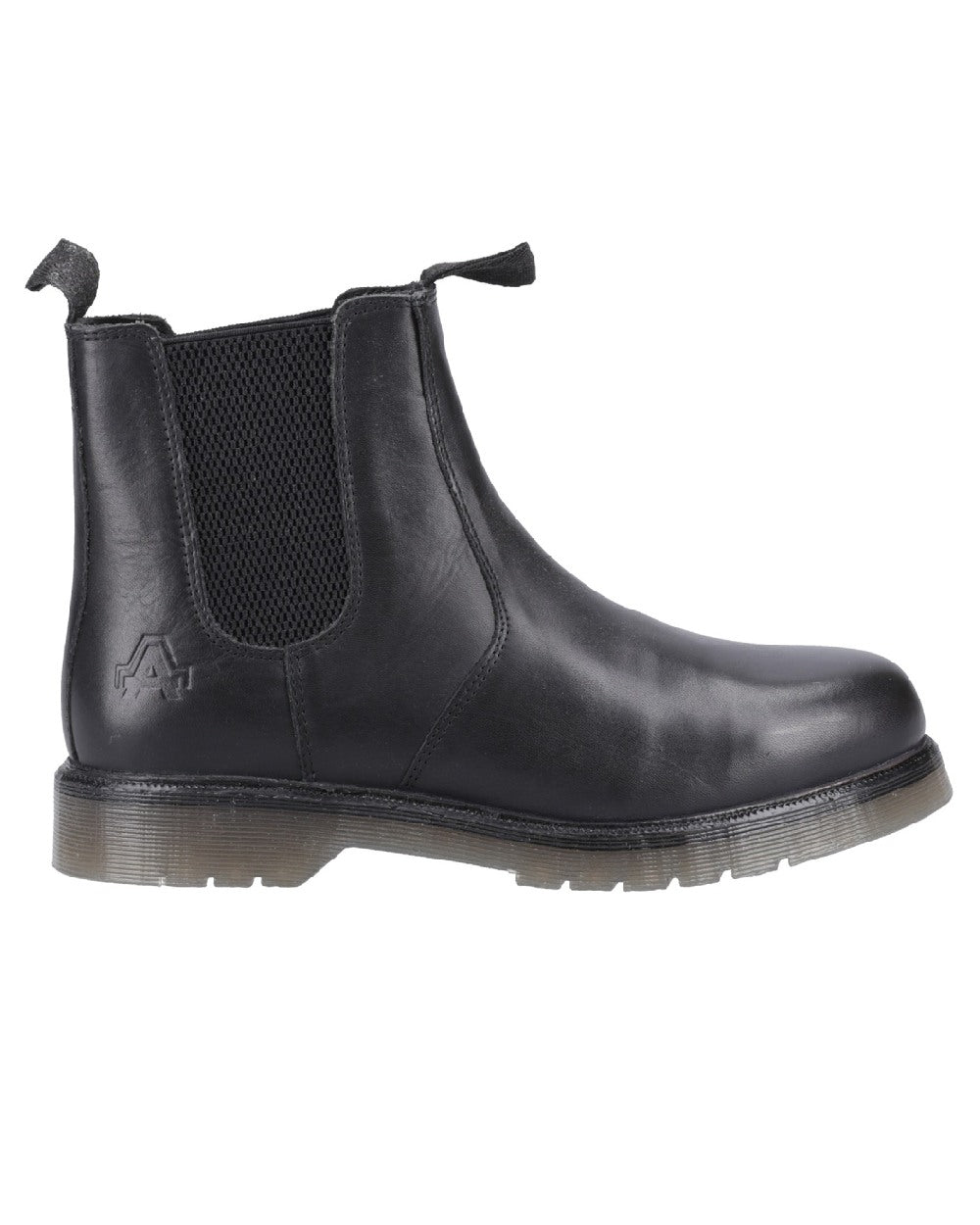 Black coloured Amblers Colchester Boots on white background