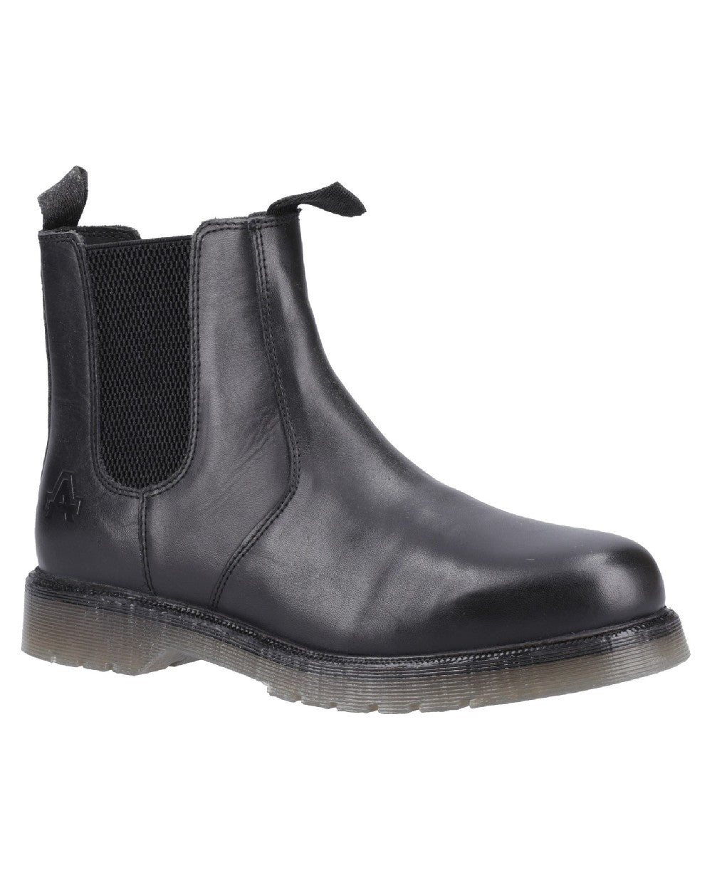 Black coloured Amblers Colchester Boots on white background