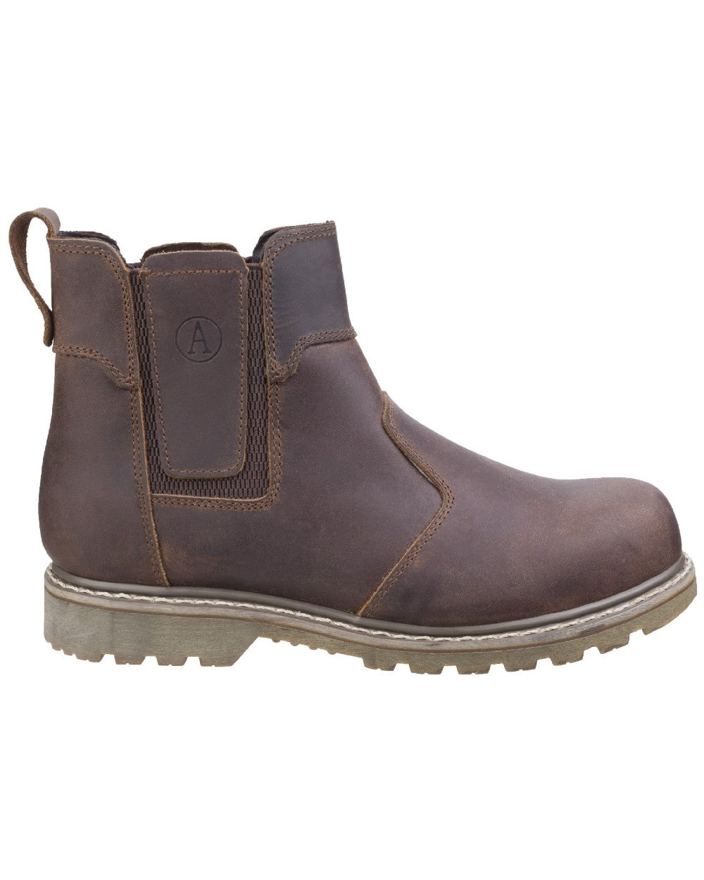 Brown Crazy Horse coloured Amblers Mens Abingdon Dealer Boots on white background