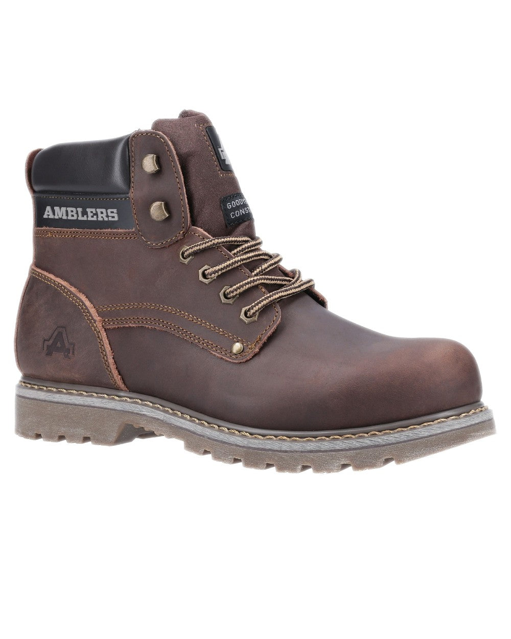 Brown Crazy Horse coloured Amblers Mens Dorking Casual Boots on white background