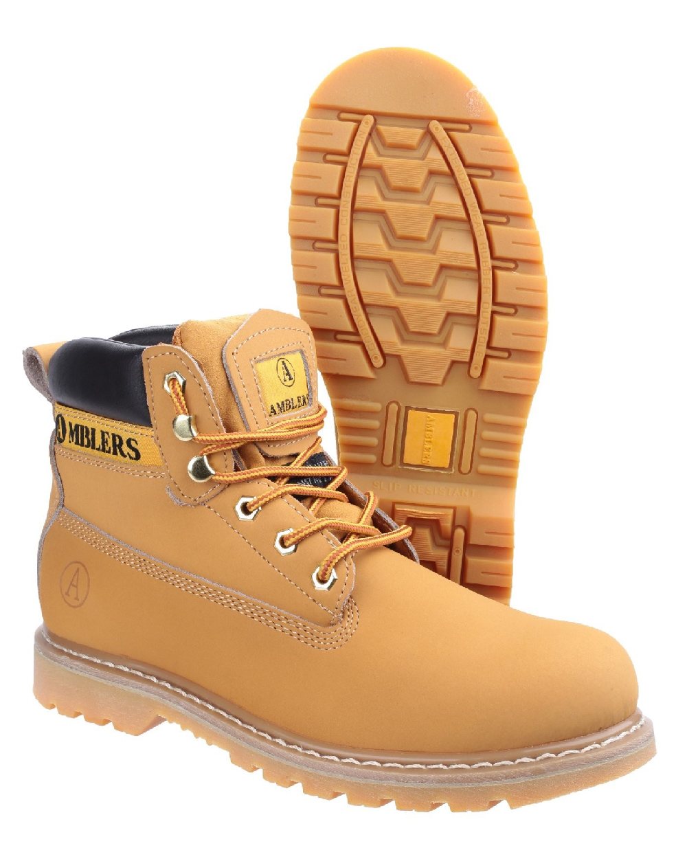 Honey coloured Amblers Mens Tavistock Boots on white background