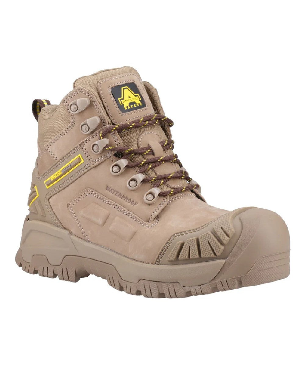 Stone coloured Amblers Safety AS965C Stone Safety Boots on white background