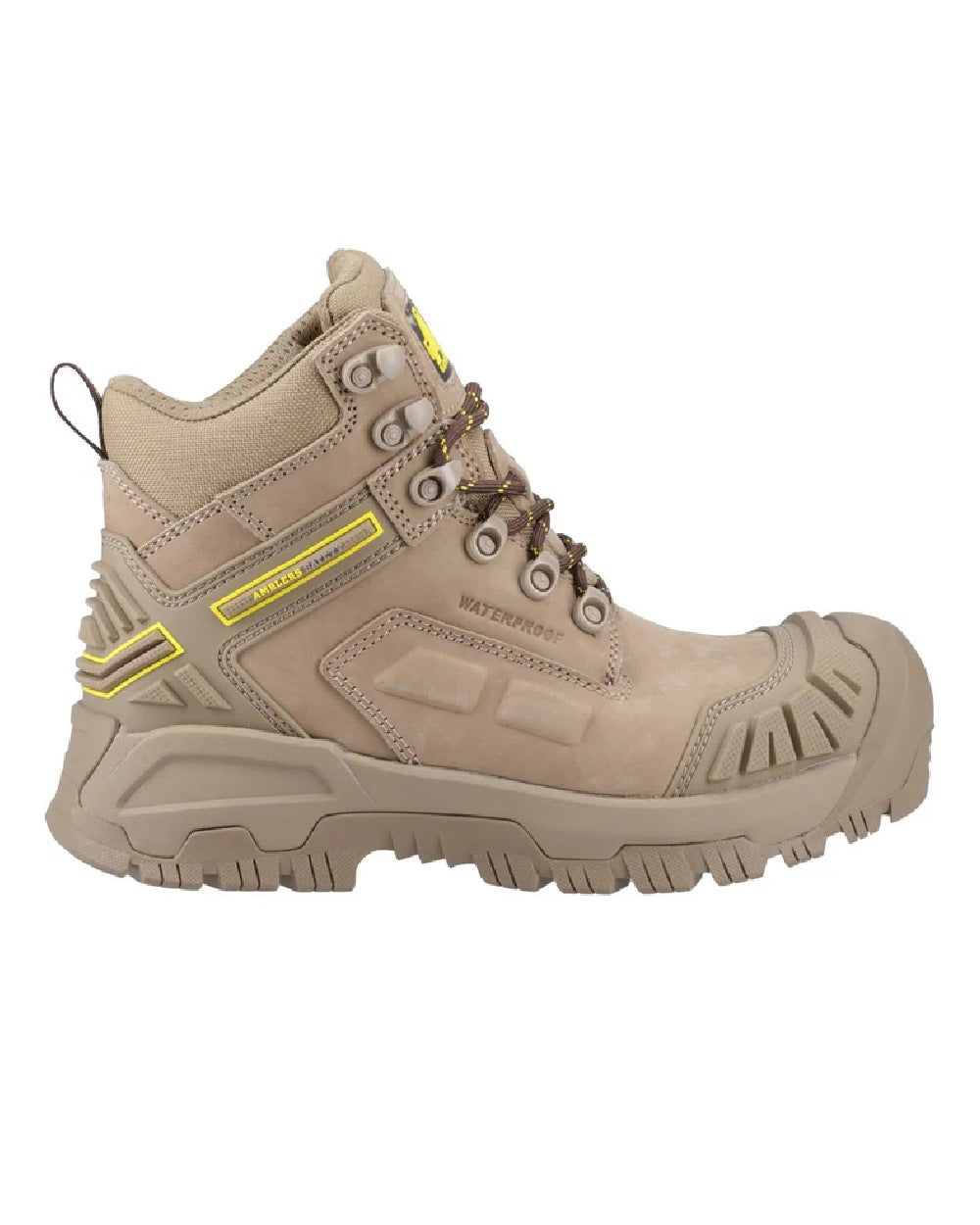Stone coloured Amblers Safety AS965C Stone Safety Boots on white background
