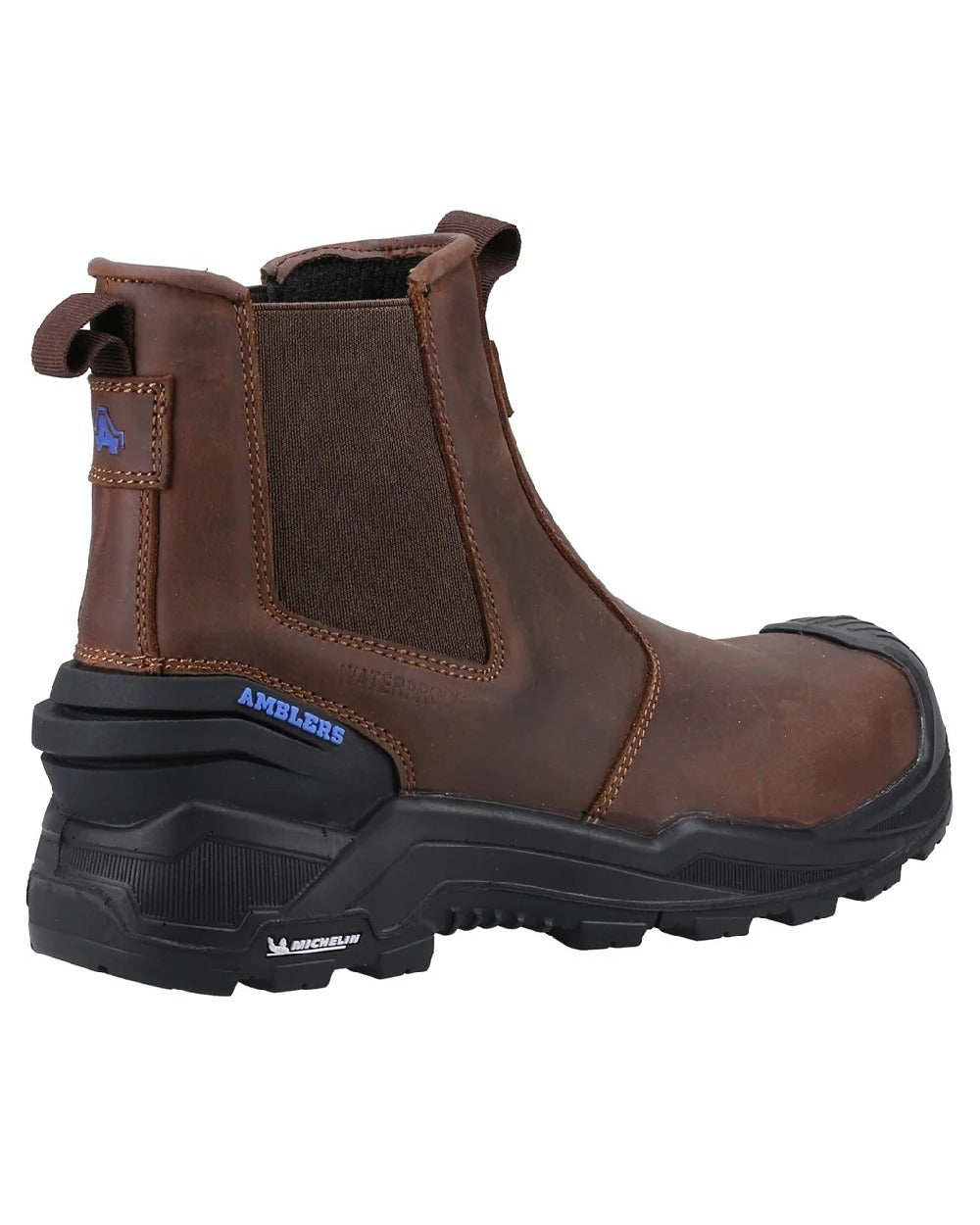 Brown coloured Amblers Safety AS982C Conway Waterproof Dealer Boots on white background