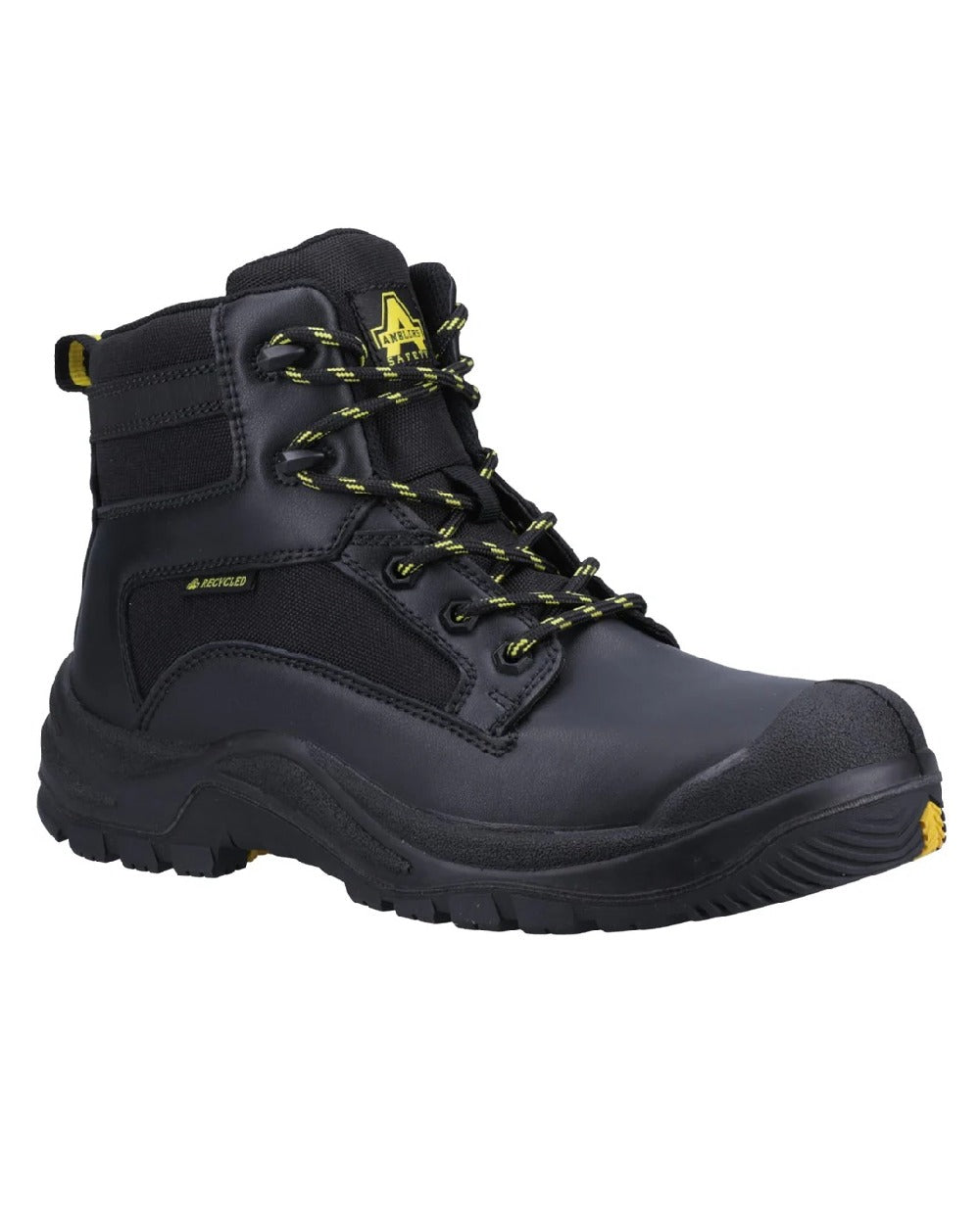 Black coloured Amblers Safety Mens 501R S1P Safety Boots on white background