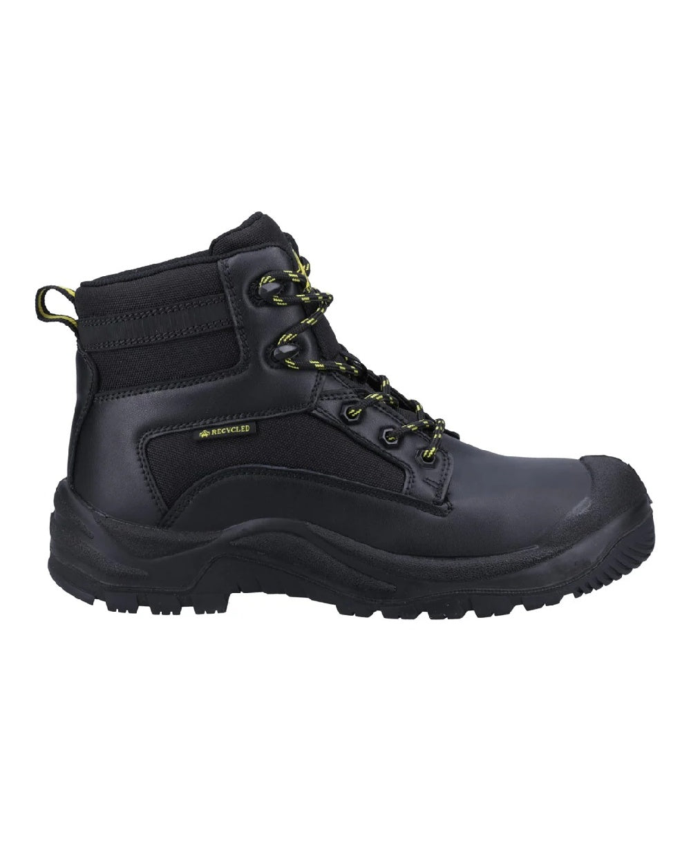Black coloured Amblers Safety Mens 501R S1P Safety Boots on white background