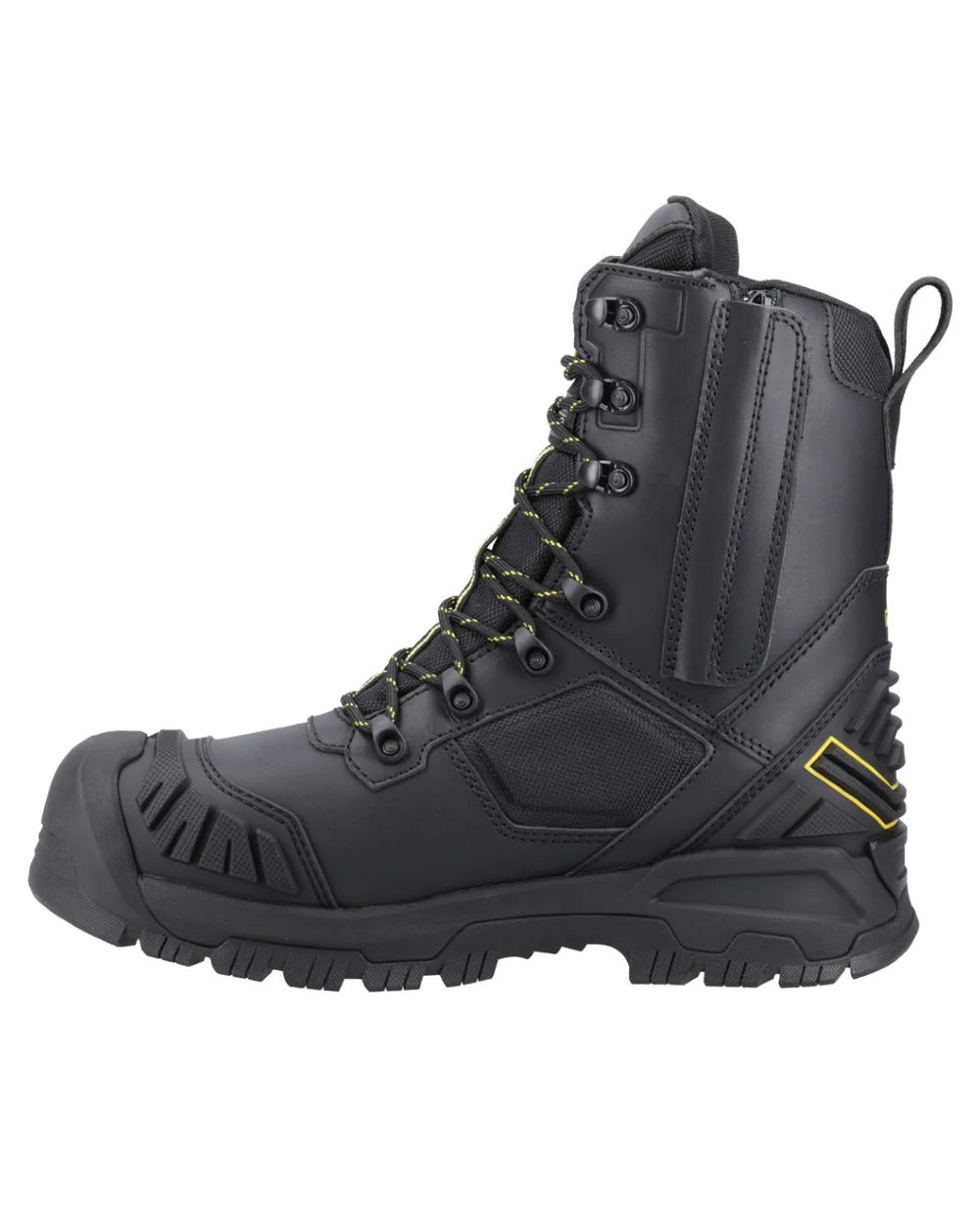 Black coloured Amblers Safety Mens AS963C Dynamite S7S SR Waterproof Boots on white background