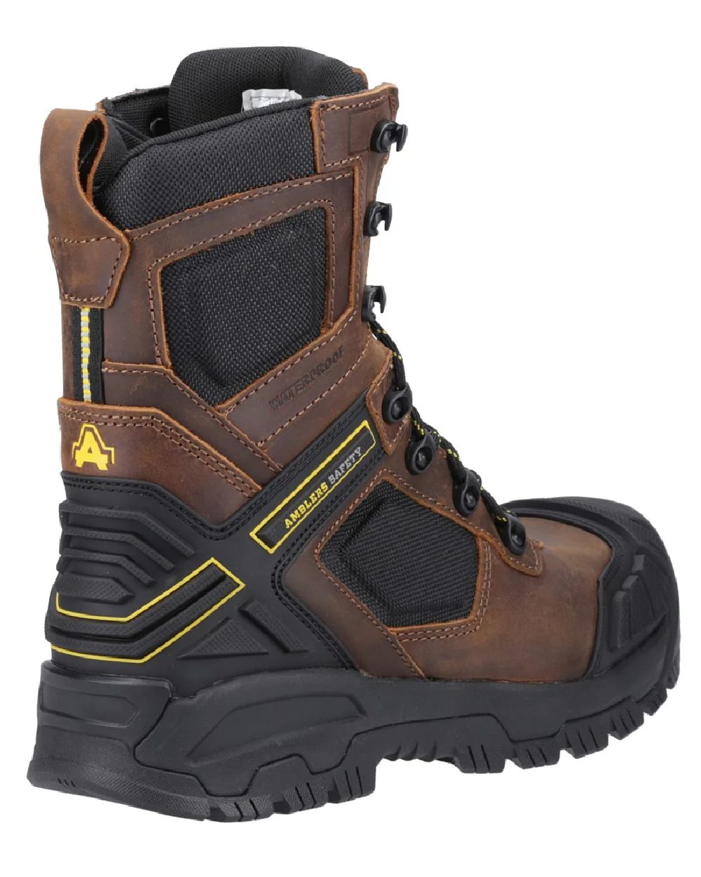 Brown coloured Amblers Safety Mens AS964C Detonate S7S SR Waterproof Safety Boots on white background