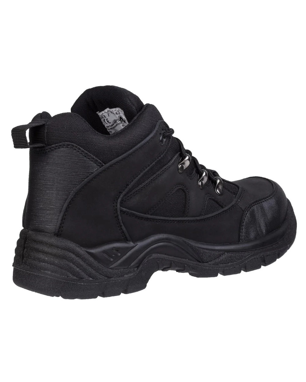 Black Coloured Amblers Safety Mens FS151 Vegan Friendly SRC Safety Boots on white background