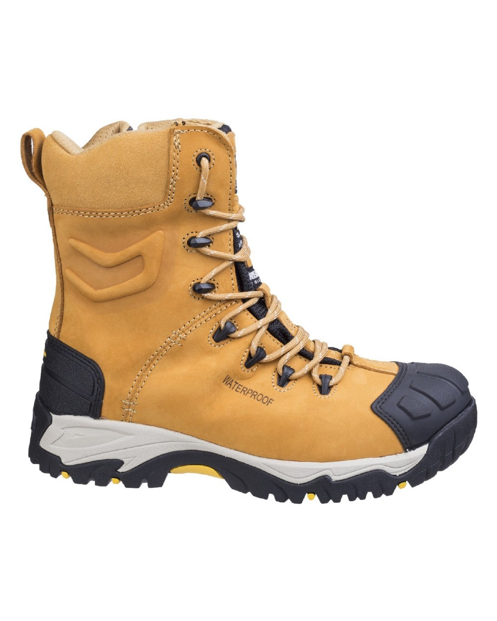 Honey coloured Amblers Safety Mens FS998 Waterproof S3 SRC Safety Boots on white background