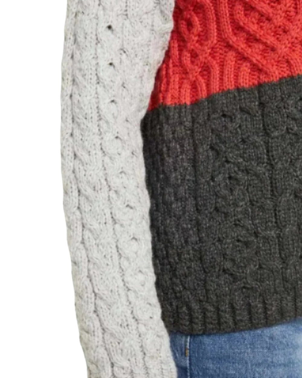 Dusk Coloured Aran Cobh Sweater on white background