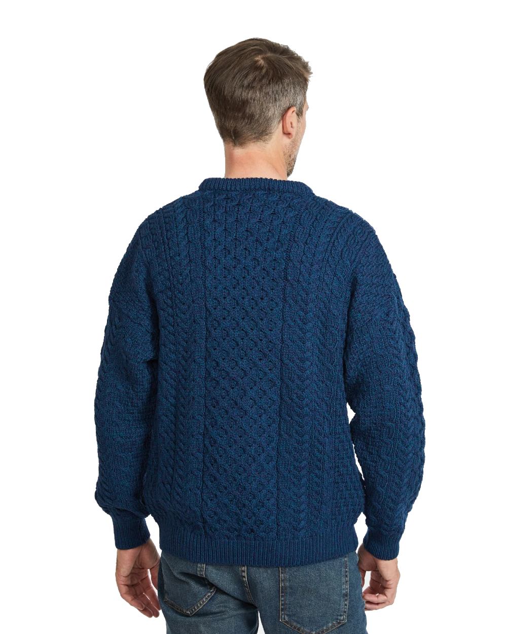Atlantic Coloured Aran Inisheer Traditional Sweater on white background