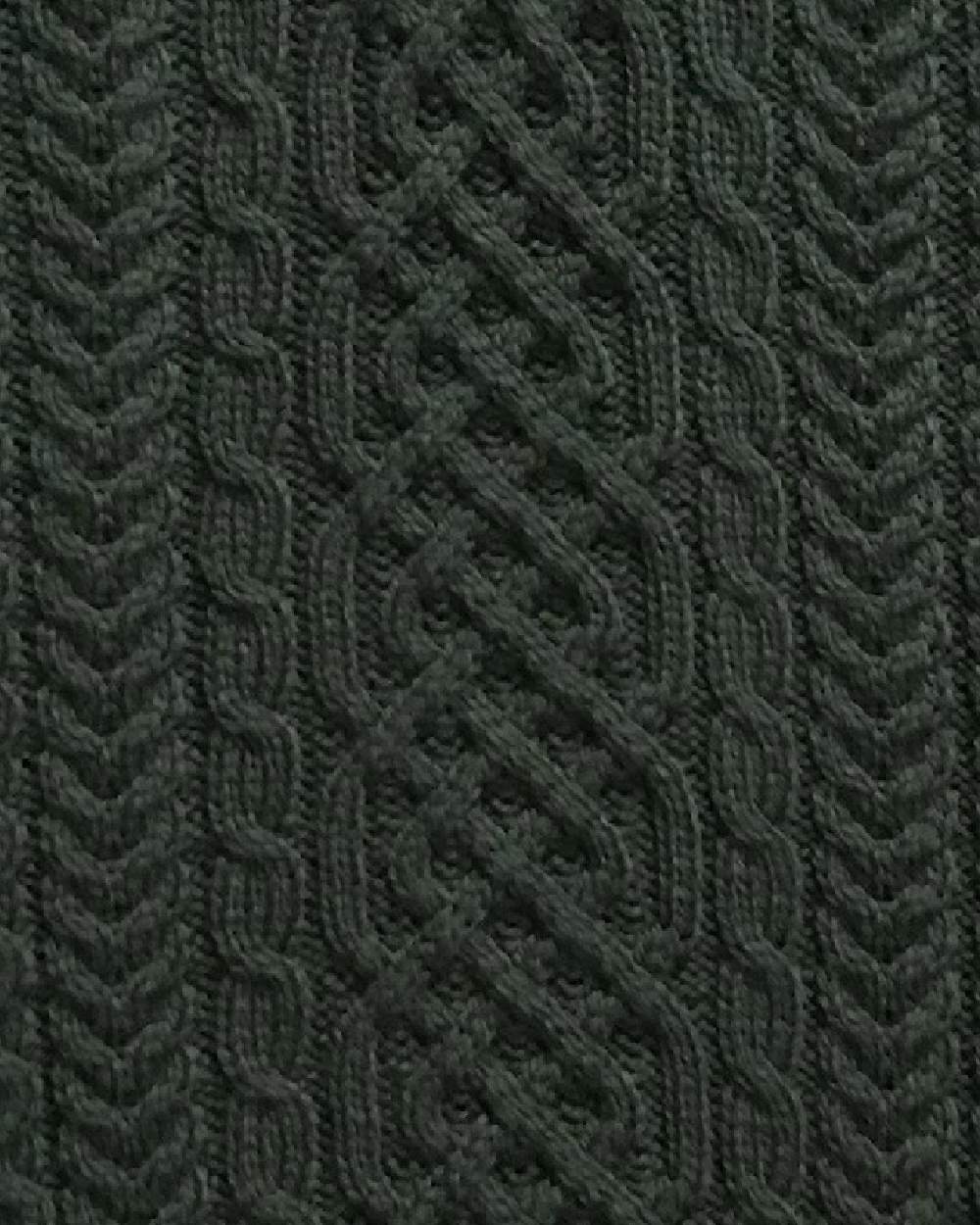 Seaweed Green Coloured Aran Supersoft Merino 1/2 Zip Jumper on white background