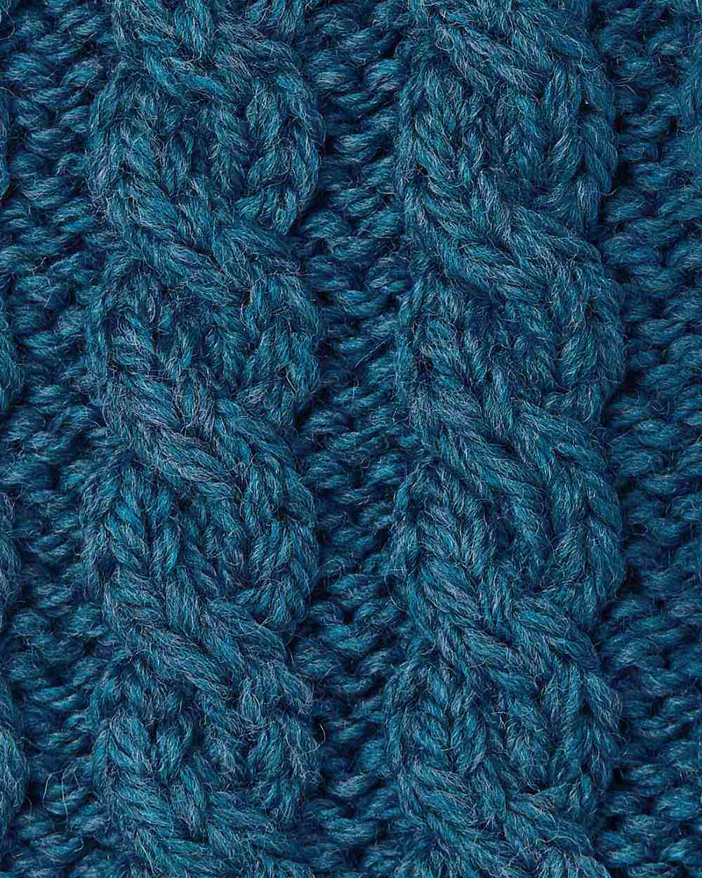 Irish Sea Coloured Aran Sweater with Raglan Sleeve on white background
