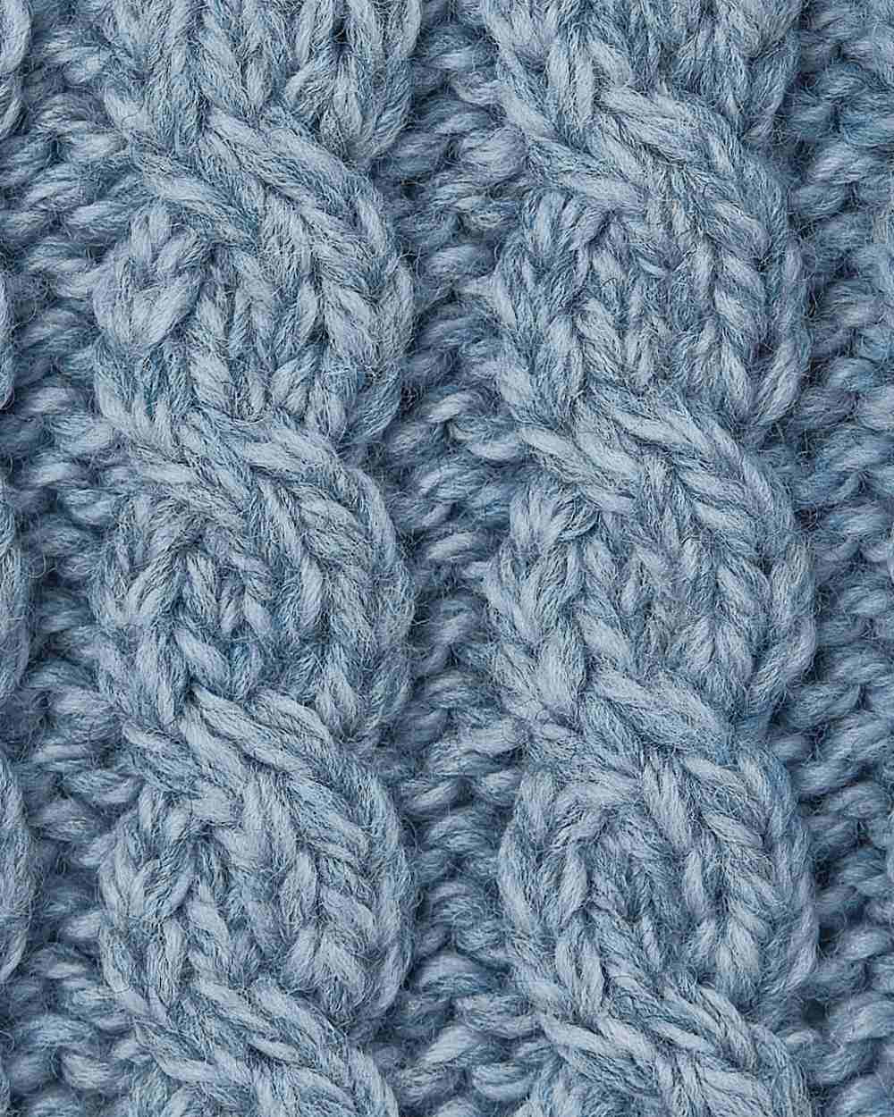 Ocean Grey Coloured Aran Sweater with Raglan Sleeve on white background