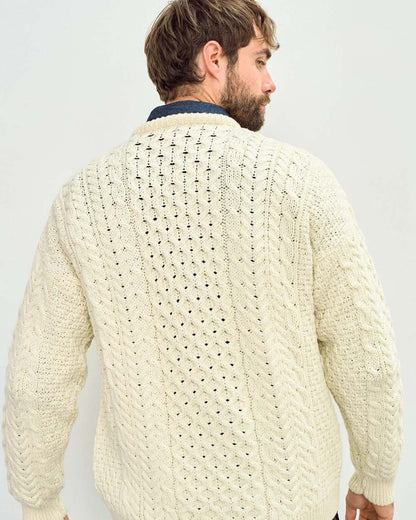Aran Inisheer Traditional Sweater in Cream 