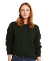 Aran Inisheer Traditional Sweater in Forest Green #colour_forest-green