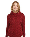 Aran Kinsale Womens Cable Sweater in Red #colour_red