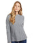 Grey coloured Aran Vented Box Sweater worn on model on white background #colour_grey