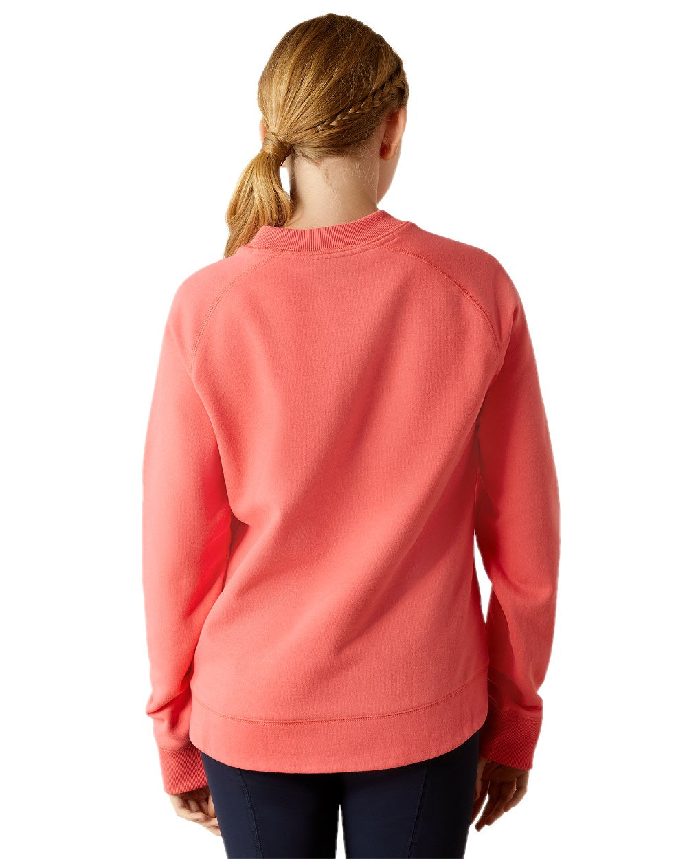 Coral Paradise coloured Ariat Childrens Benicia Sweatshirt on white background