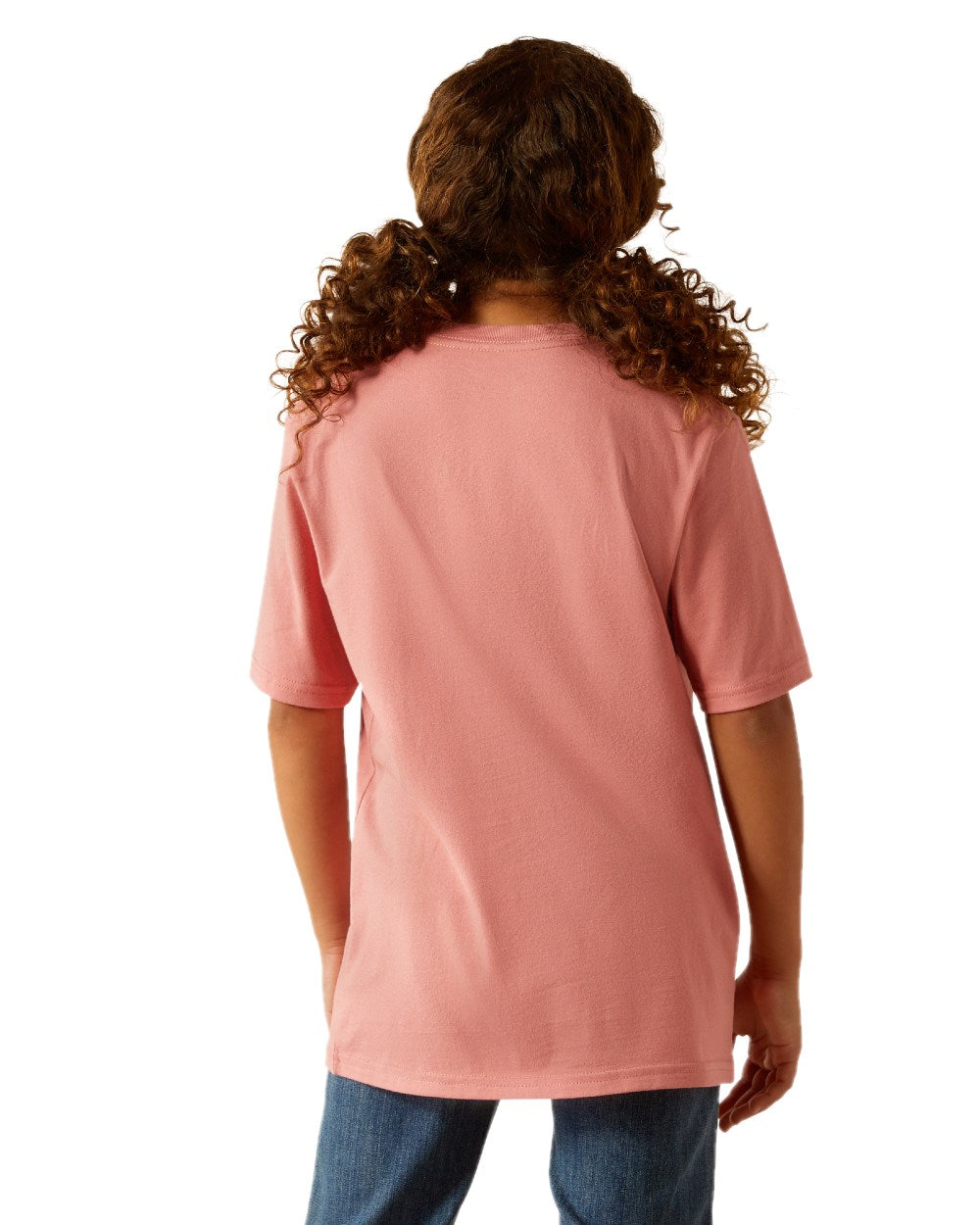 Dusty Rose coloured Ariat Childrens Farm Scene Short Sleeve T-Shirt on white background