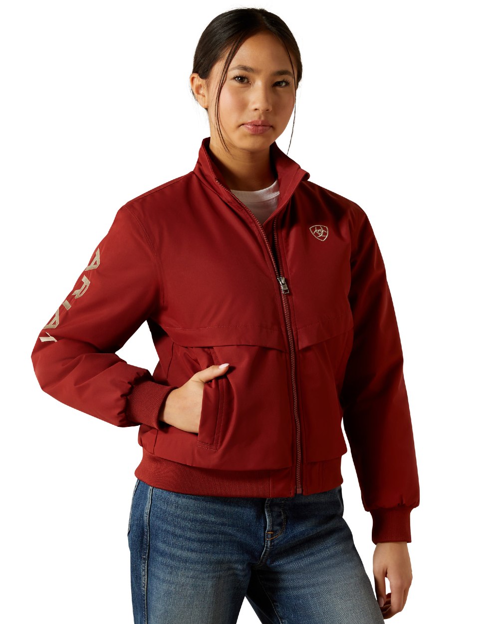 Madder Brown Coloured Ariat Childrens Stable 2.0 Insulated Jacket on white background