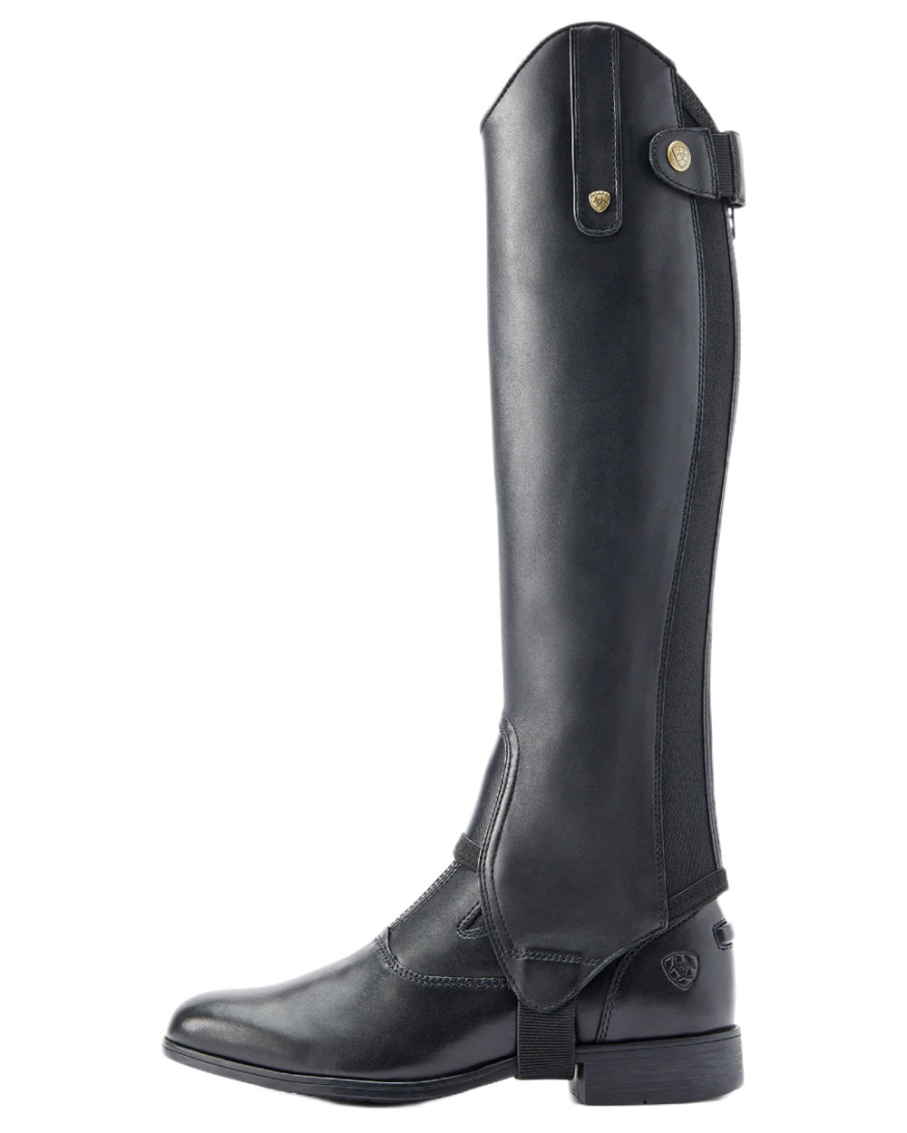 Black coloured Ariat Heritage Contour Half Chap on white background