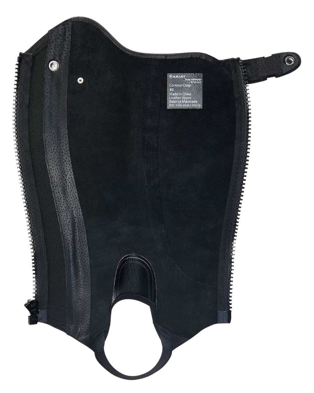 Black coloured Ariat Heritage Contour Half Chap on white background