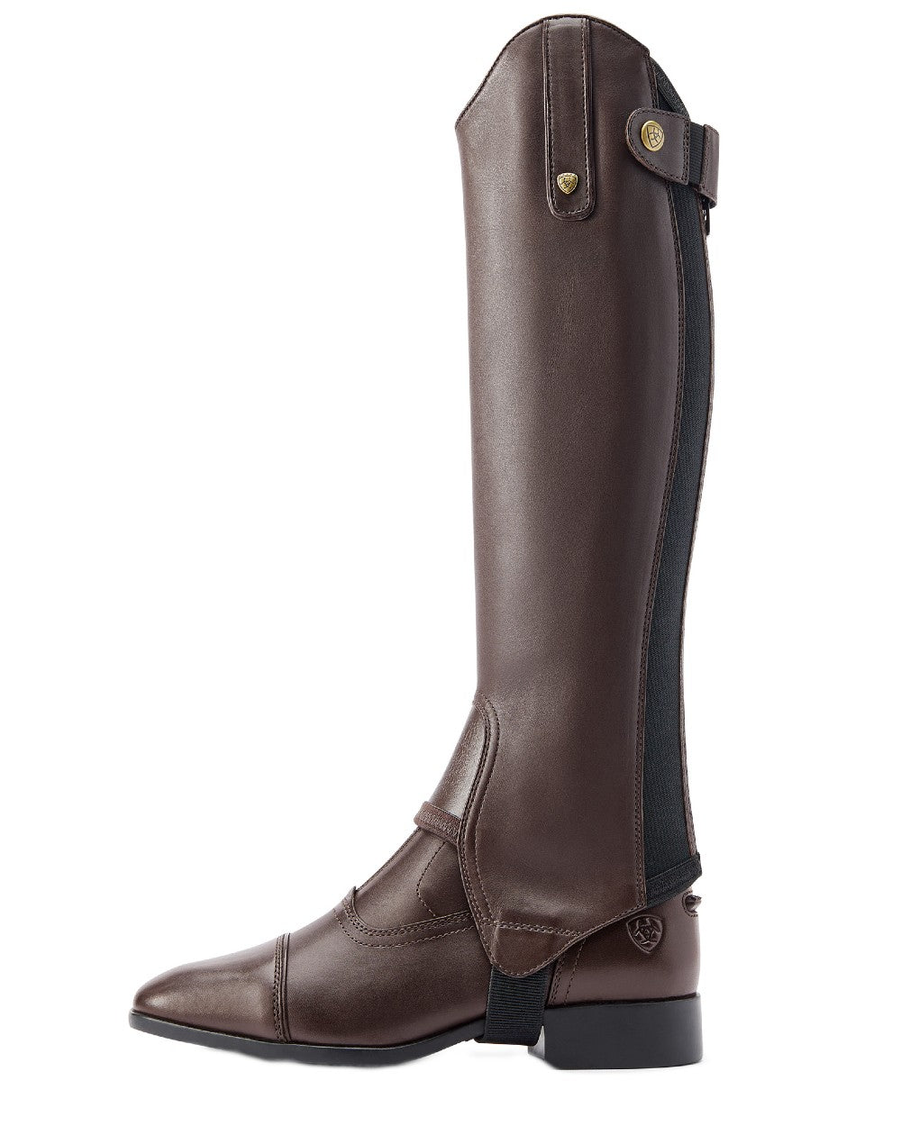 Light Brown Coloured Ariat Heritage Contour Half Chap on white background