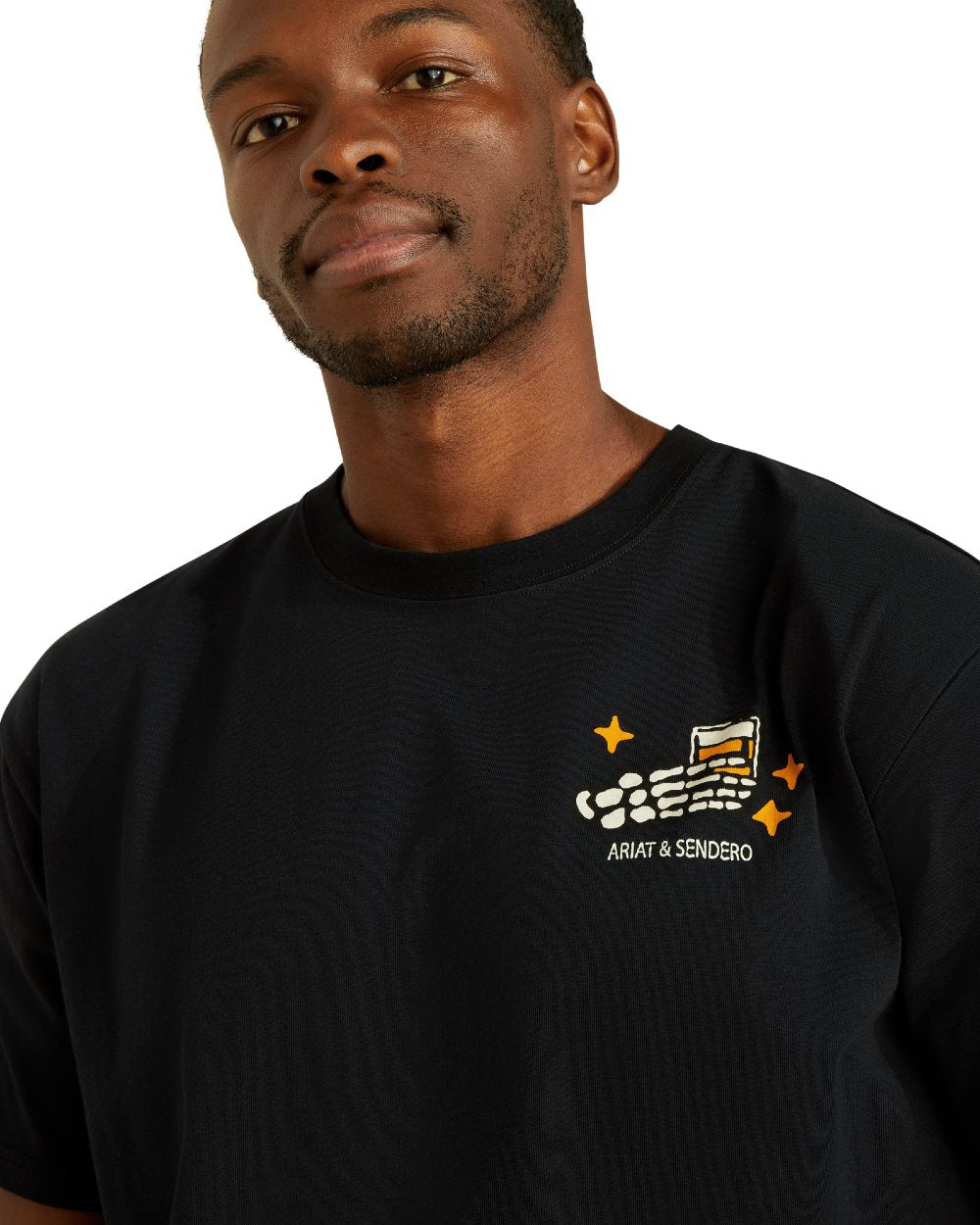 Black Coloured Ariat Mens Sendero When Life Gives You Agaves T-Shirt on white background