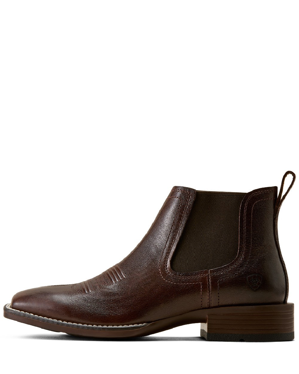 Chocolate Chip coloured Ariat Mens Booker Chelsea Wide Square Toe Western Boots on white background