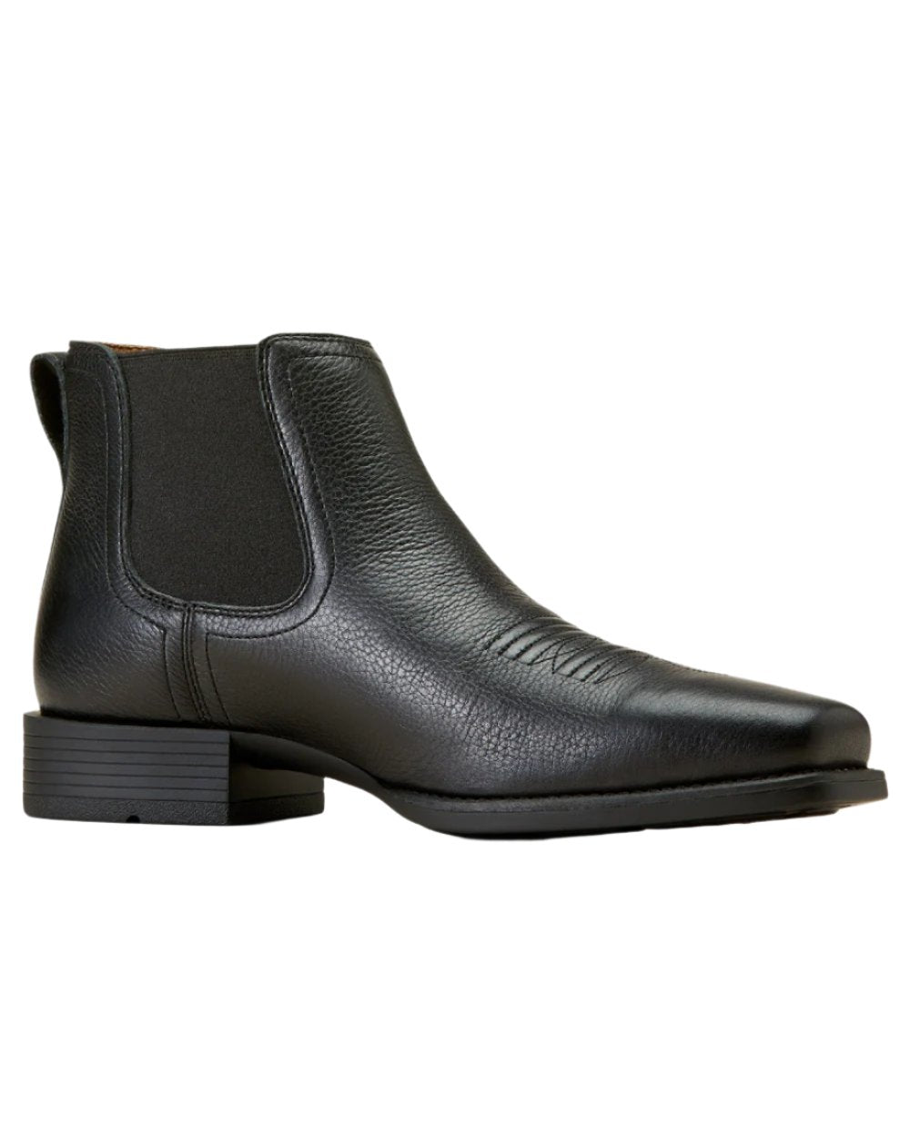 Black Deertan Coloured Ariat Mens Booker Ultra Square Toe Western Boot on white background