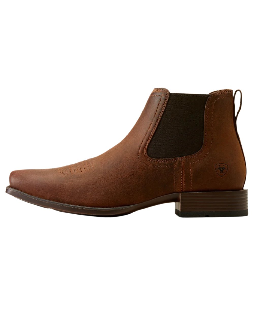 Rough Tan Coloured Ariat Mens Booker Ultra Square Toe Western Boot on white background