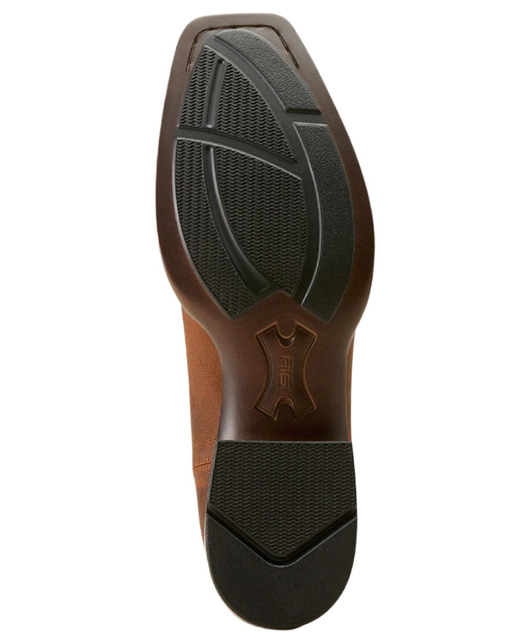 Rough Tan Coloured Ariat Mens Booker Ultra Square Toe Western Boot on white background