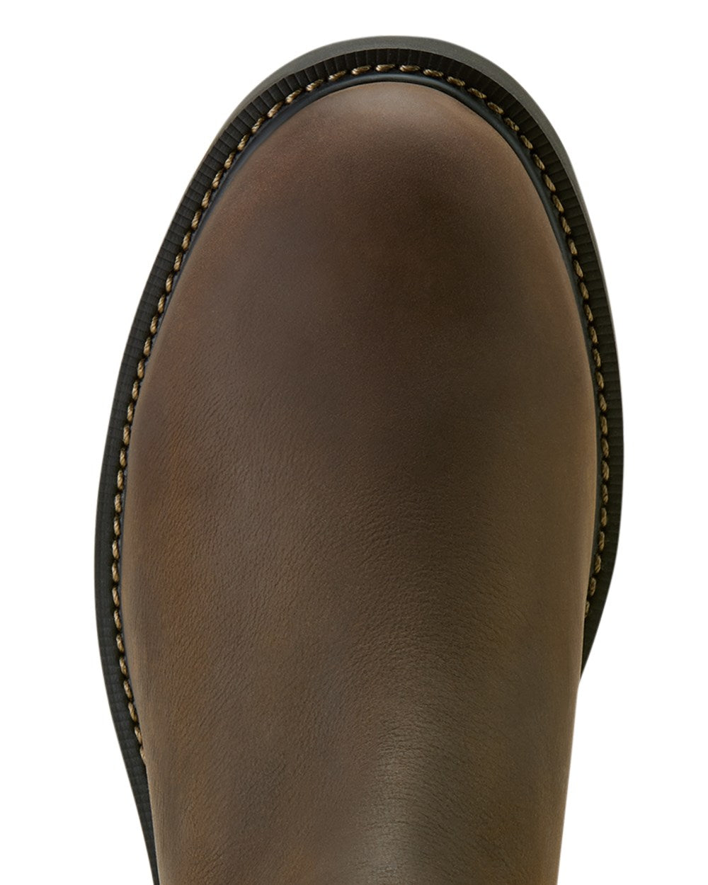 Dark Brown coloured Ariat Mens Groundbreaker Chelsea Waterproof Work Boots on white background