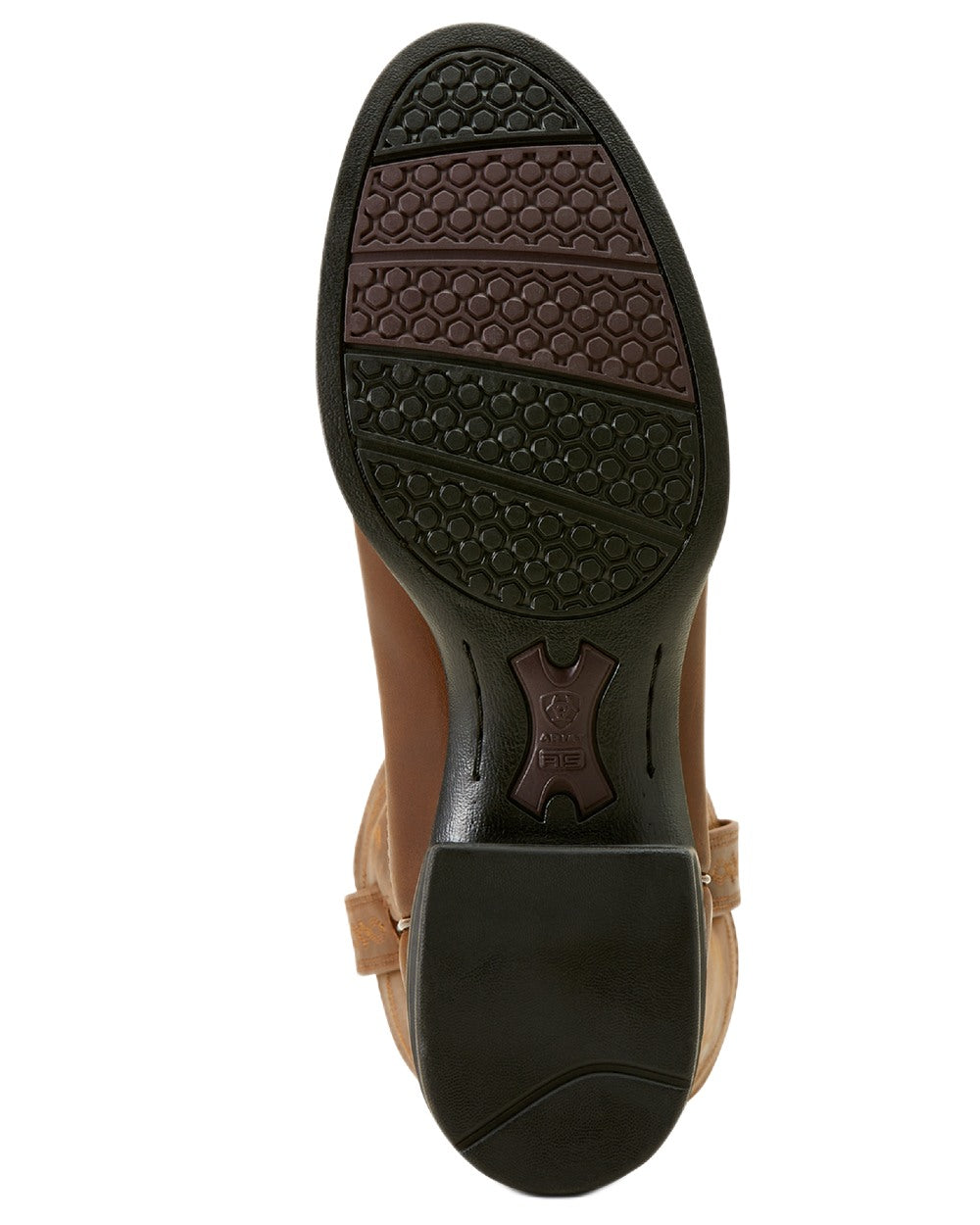 Distressed Brown coloured Ariat Mens Heritage Roper Cowboy Boots on white background