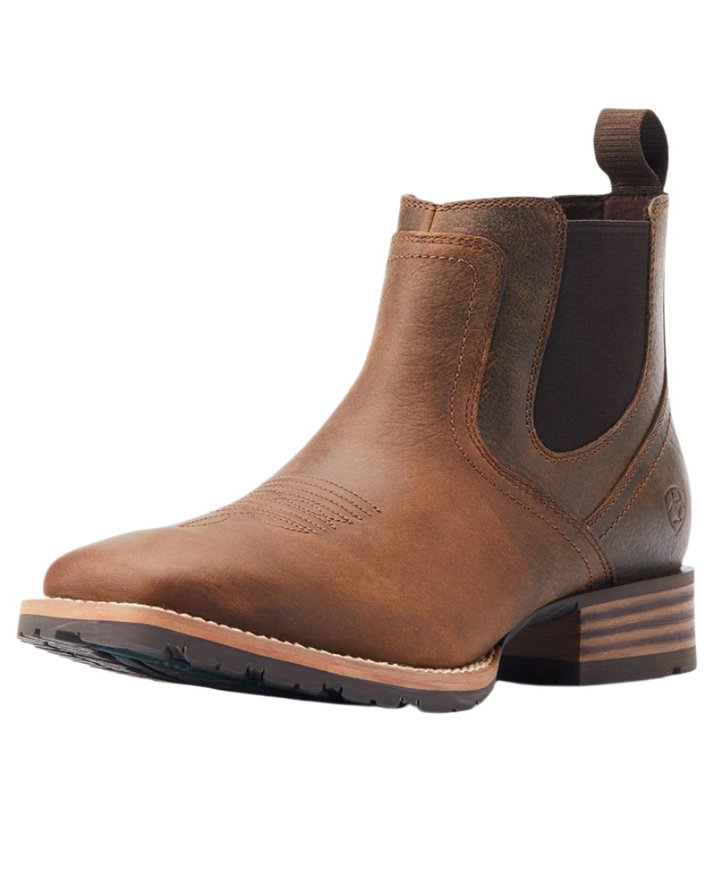 Old Earth Coloured Ariat Mens Hybrid Low Boy Western Boot on white background