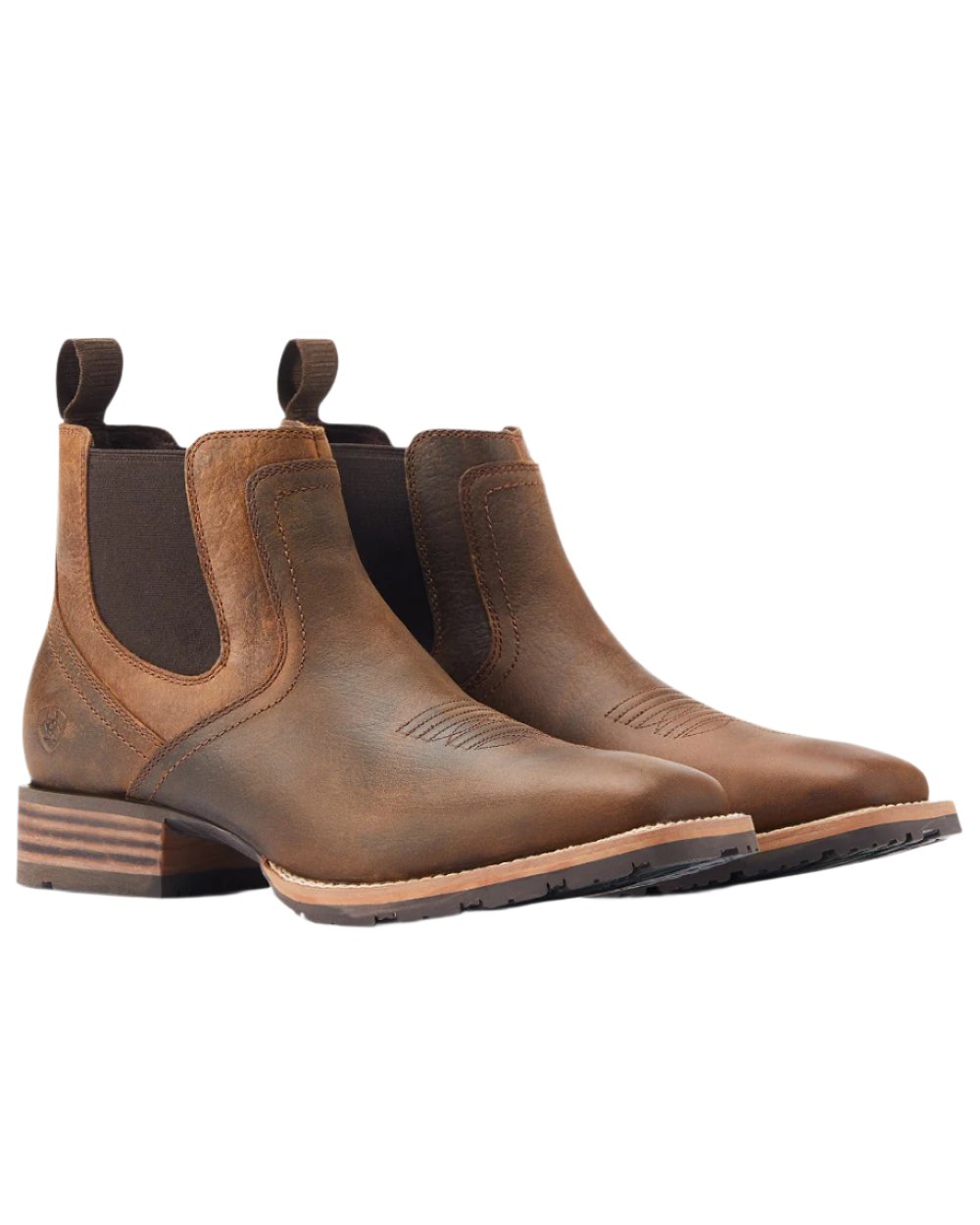 Old Earth Coloured Ariat Mens Hybrid Low Boy Western Boot on white background