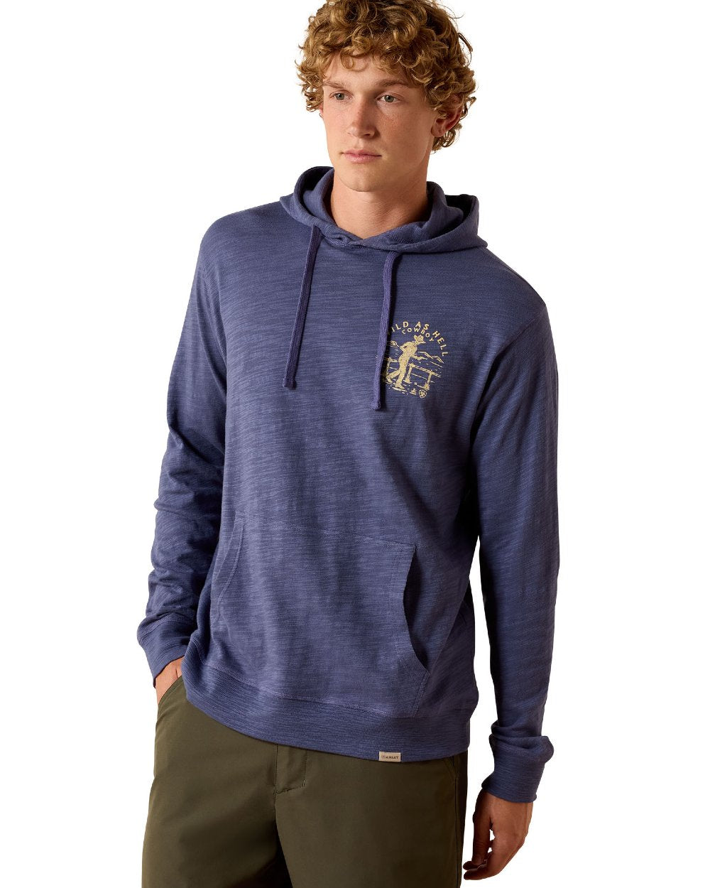 Nightshadow coloured Ariat Mens Lightweight Retro Hoodie on white background