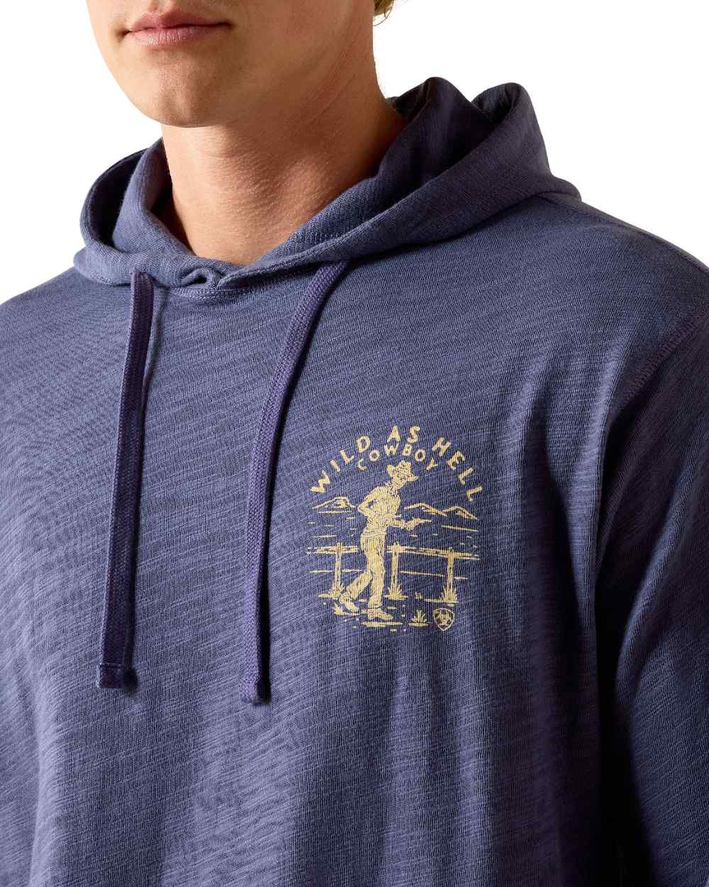 Nightshadow coloured Ariat Mens Lightweight Retro Hoodie on white background