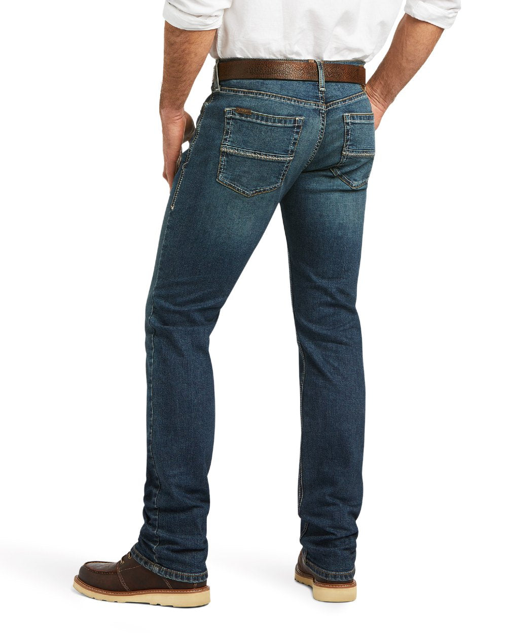 Grafton coloured Ariat Mens M8 Modern Tekstretch Sebastian Slim Leg Jean on white background