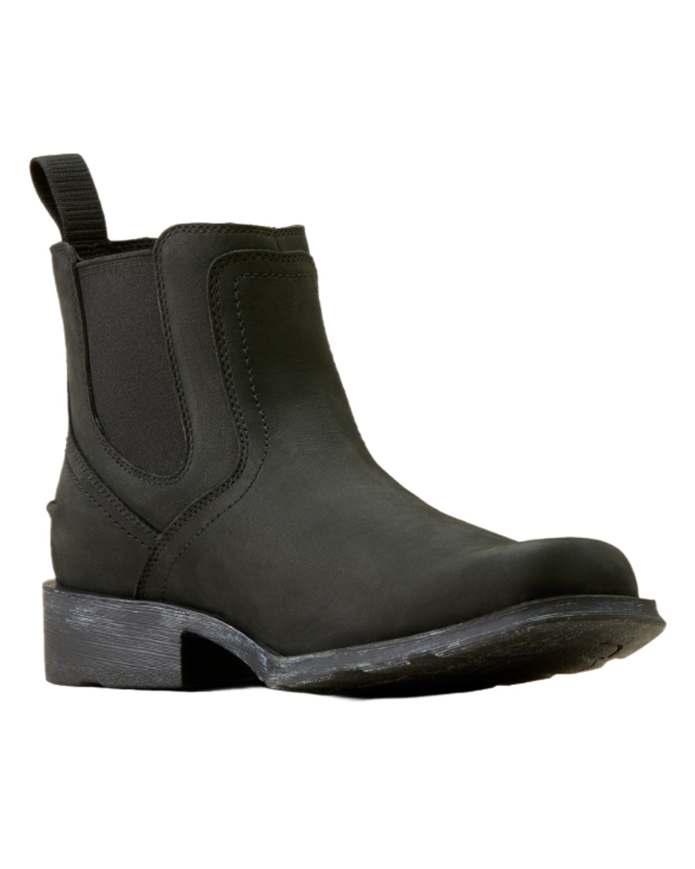 Matte Black Coloured Ariat Mens Midtown Rambler Western Boots on White background